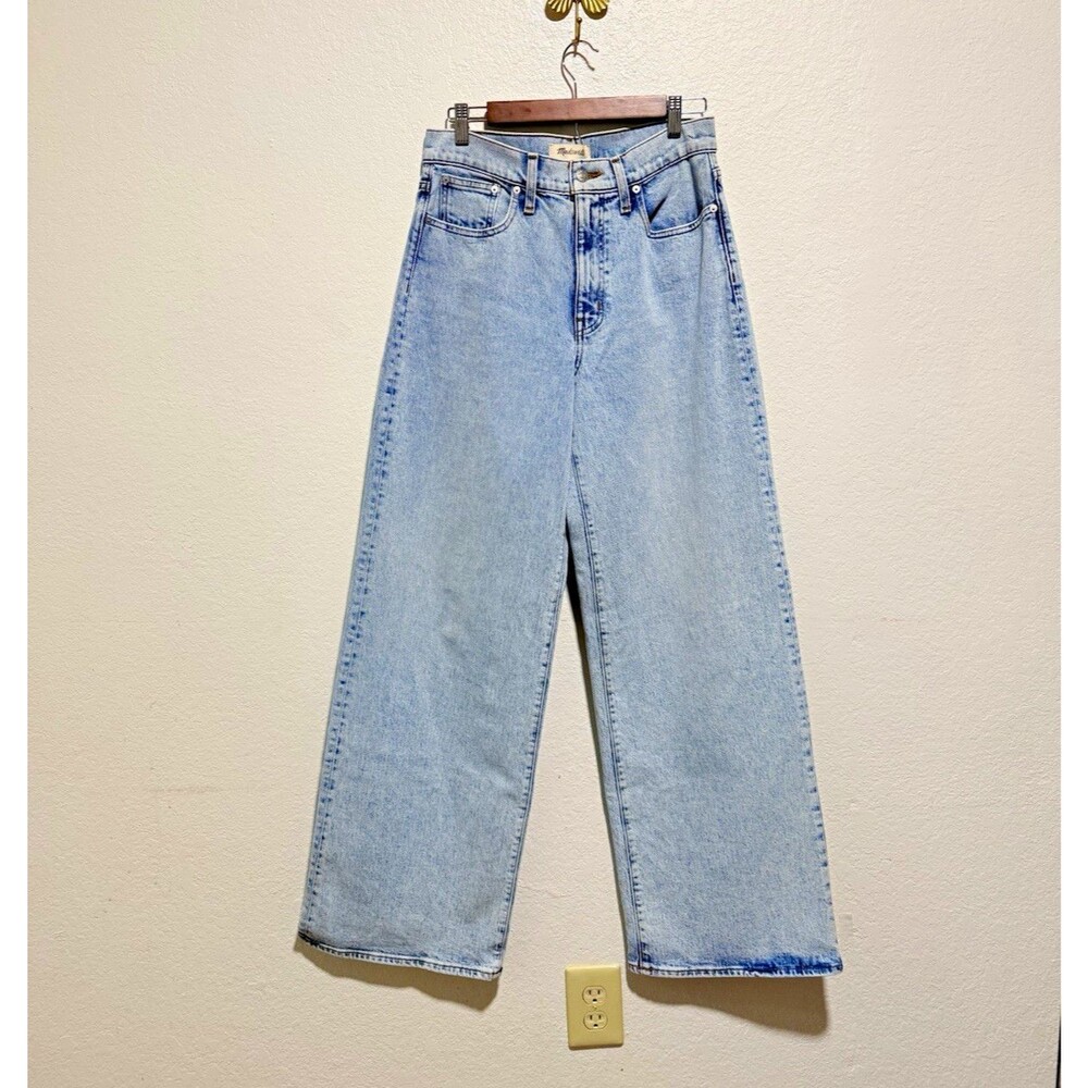 Madewell Superwide-Leg Jeans Size 28 Light Wash High Rise Denim Cotton